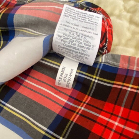 J Crew Holiday Plaid Tartan Ruffle Neck Tank - Picture 6 of 16